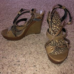 Cheetah print wedges